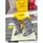 FENDI FIRST Leather High-heeled Boots Python Pattern Gray 2021