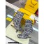 FENDI FIRST Leather High-heeled Boots Python Pattern Gray 2021