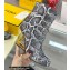 FENDI FIRST Leather High-heeled Boots Python Pattern Gray 2021