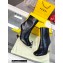 FENDI FIRST Leather High-heeled Boots Ostrich Pattern Black 2021