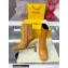 FENDI FIRST Leather High-heeled Boots Ostrich Pattern Brown 2021