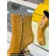 FENDI FIRST Leather High-heeled Boots Ostrich Pattern Brown 2021