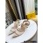 FENDI COLIBRÌ Medium-heel FF Beaded Slingbacks Beige 2021