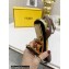 FENDI FIRST Leather High-heeled Sandals Coffee with Ankle Strap 2021