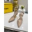 FENDI FIRST Leather High-heeled Sandals Nude with Ankle Strap 2021