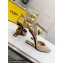 FENDI FIRST Leather High-heeled Sandals Nude with Ankle Strap 2021