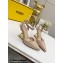 FENDI FIRST Leather High-heeled Sandals Nude with Ankle Strap 2021
