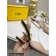 FENDI FIRST Leather High-heeled Sandals Nude with Ankle Strap 2021