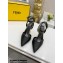 FENDI FIRST Leather High-heeled Sandals Black with Ankle Strap 2021