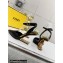 FENDI FIRST Leather High-heeled Sandals Black with Ankle Strap 2021