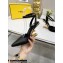 FENDI FIRST Leather High-heeled Sandals Black with Ankle Strap 2021