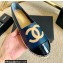 Chanel Leather and Patent CC Logo Espadrilles G29762 Blue 2022