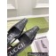 Gucci Heel 4cm Crocodile Print Slingback Pumps Black 2022