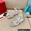 Valentino French Bows Kidskin Flat Sandals Silver 2021