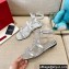 Valentino French Bows Kidskin Flat Sandals Silver 2021