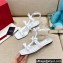 Valentino French Bows Kidskin Flat Sandals White 2021