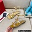 Valentino French Bows Kidskin Flat Sandals Gold 2021