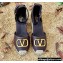 Valentino Leather VLogo Wedge Espadrilles Burgundy