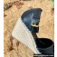 Valentino Leather VLogo Wedge Espadrilles Black