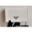Prada Brushed Leather Shoulder Bag 1BD307 White 2021
