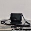 Prada Brushed Leather Shoulder Bag 1BD308 Black 2021
