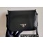 Prada Brushed Leather Shoulder Bag 1BD308 Black 2021