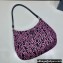 Prada Cleo Jacquard knit and Leather Shoulder Bag 1BC499 Black/Pink 2021