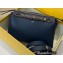 Fendi FF Motif Handle Leather By The Way Medium Boston Bag Dark Blue