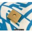 Fendi Medium Baguette 1997 Bag Glazed Canvas FF Vertigo Graphic Print Blue 2021