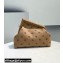 Fendi First Medium Flannel Bag Beige with Karligraphy Embroidery 2021