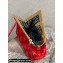 Fendi First Small Suede Bag Red with Karligraphy Embroidery 2021