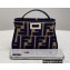 Fendi Nano Peekaboo Bag Charm FF Canvas Blue 2021