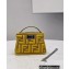 Fendi Nano Peekaboo Bag Charm FF Canvas Yellow 2021
