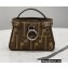 Fendi Nano Peekaboo Bag Charm FF Canvas Brown 2021