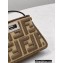 Fendi Nano Peekaboo Bag Charm FF Canvas Brown 2021