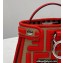Fendi Nano Peekaboo Bag Charm FF Canvas Red 2021