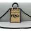 Fendi Mini Sunshine Shopper Bag Braided Straw Black 2021