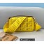 Fendi Medium Baguette Canvas Bag Yellow with Embroidery 2021