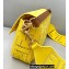 Fendi Medium Baguette Canvas Bag Yellow with Embroidery 2021