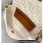 Fendi Medium Baguette Canvas Bag White with Embroidery 2021