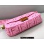 Fendi Medium Baguette Canvas Bag Pink with Embroidery 2021