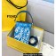 Fendi Mon Tresor Mini Bucket Bag Glazed Canvas FF Vertigo Graphic Print Blue 2021