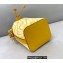 Fendi Mon Tresor Mini Bucket Bag Glazed Canvas FF Vertigo Graphic Print Yellow 2021