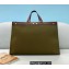 Fendi Medium Peekaboo X-Tote Bag Embroidered FF Fish-Eye Canvas Green 2021