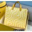 Fendi Shopper Tote Bag Glazed Canvas FF Vertigo Graphic Print Yellow 2021