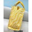 Fendi Shopper Tote Bag Glazed Canvas FF Vertigo Graphic Print Yellow 2021