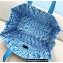 Fendi Shopper Tote Bag Glazed Canvas FF Vertigo Graphic Print Blue 2021