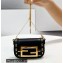 Fendi Nano Baguette Bag Charm Black with Metal Stitching 2021