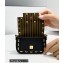 Fendi Nano Baguette Bag Charm Black with Metal Stitching 2021