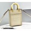 Fendi Leather Mini Sunshine Shopper Bag White with Metal Stitching 2021